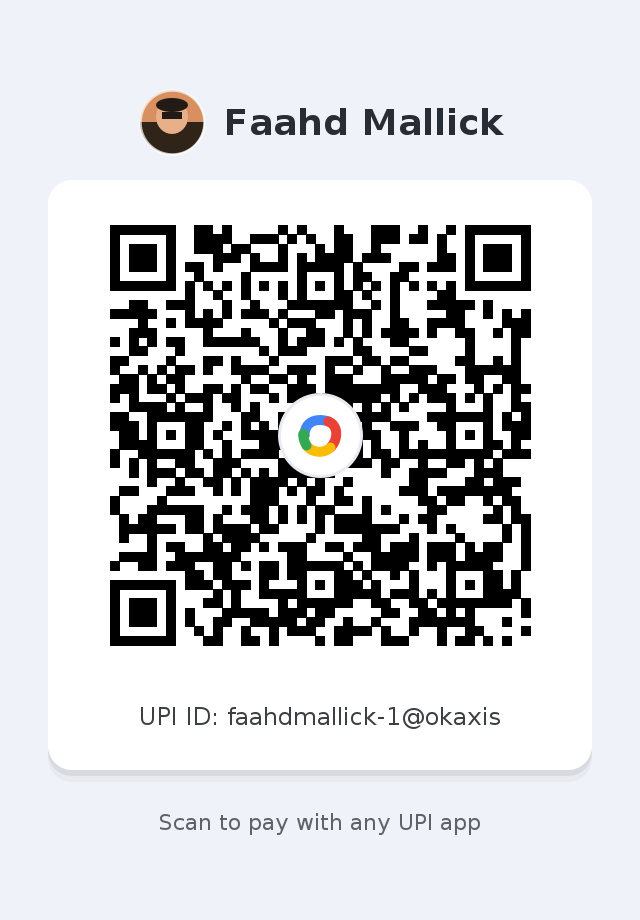 Google Pay UPI QR Code - Faahd Mallick (faahdmallick-1@okaxis)